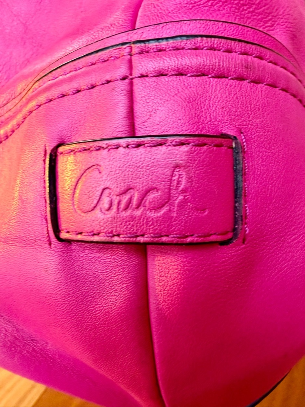Coach Alexandra Hot Pink Leather Tote Shoulder Bag. - Picture 6 of 14